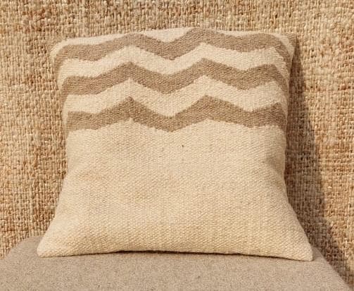 Banded Natural Jute Cushion